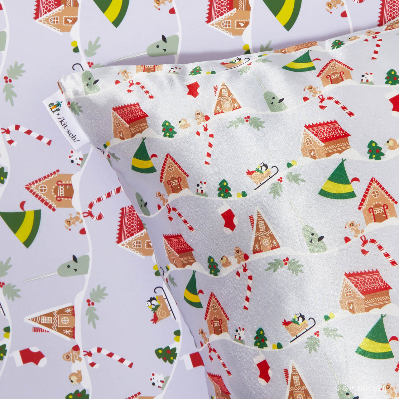 61951-ElfxKitsch-CreativeProductShoot-SatinPillowcase-PeriwinkleChristmas