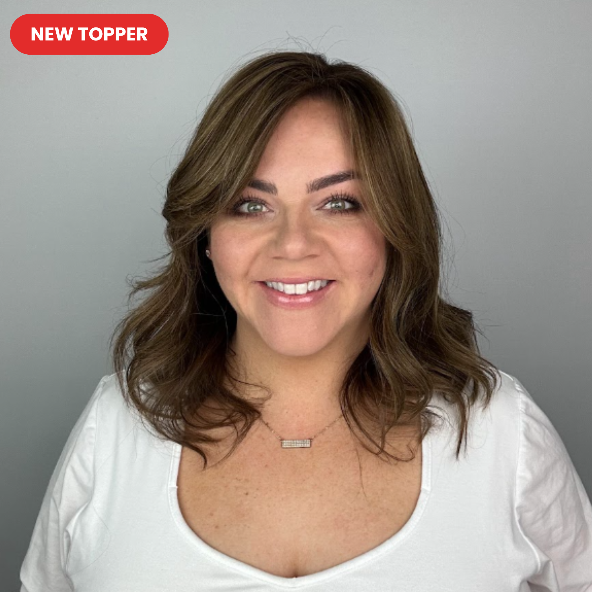 Clio 12 L PLUS | Remy Human Hair Topper (Reinforced Hand-Tied Base)