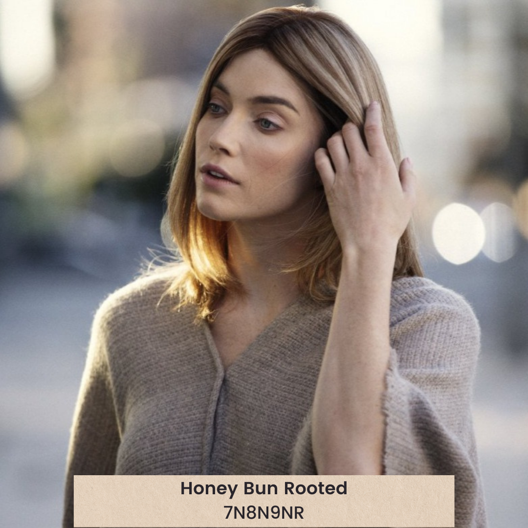 Candid shot of HERA 15 | Remy Human Hair Lace Front WIG (Hand-Tied) for alopecia from Dimples