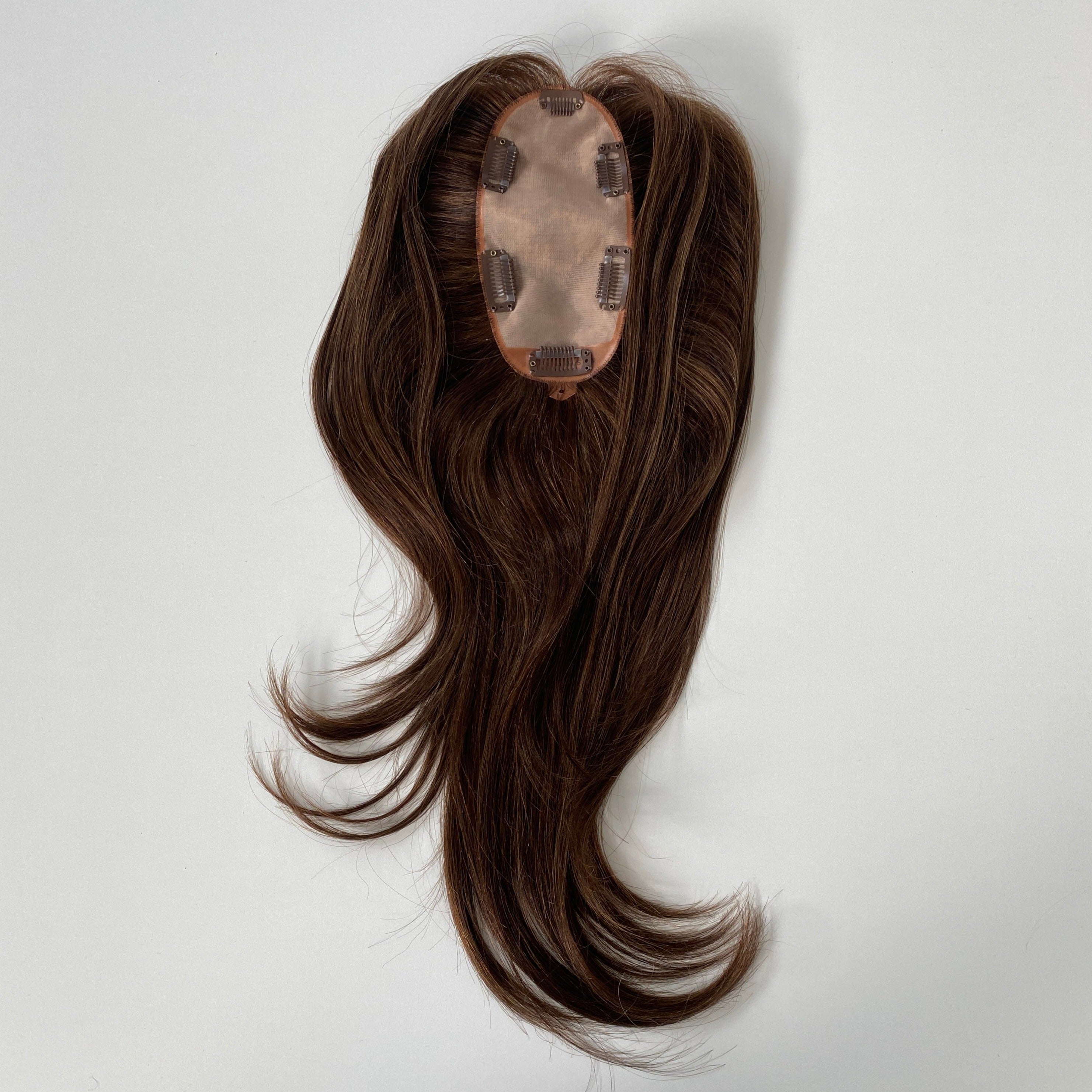 Clio 16 M French | Remy Human Hair Topper (Hand-Made) base cap