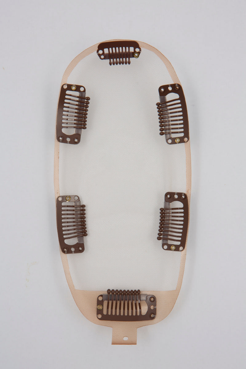 Base cap of the Clio 18 M | Heat Friendly Synthetic Hair Topper (Hand-Tied) for hair loss from Dimples