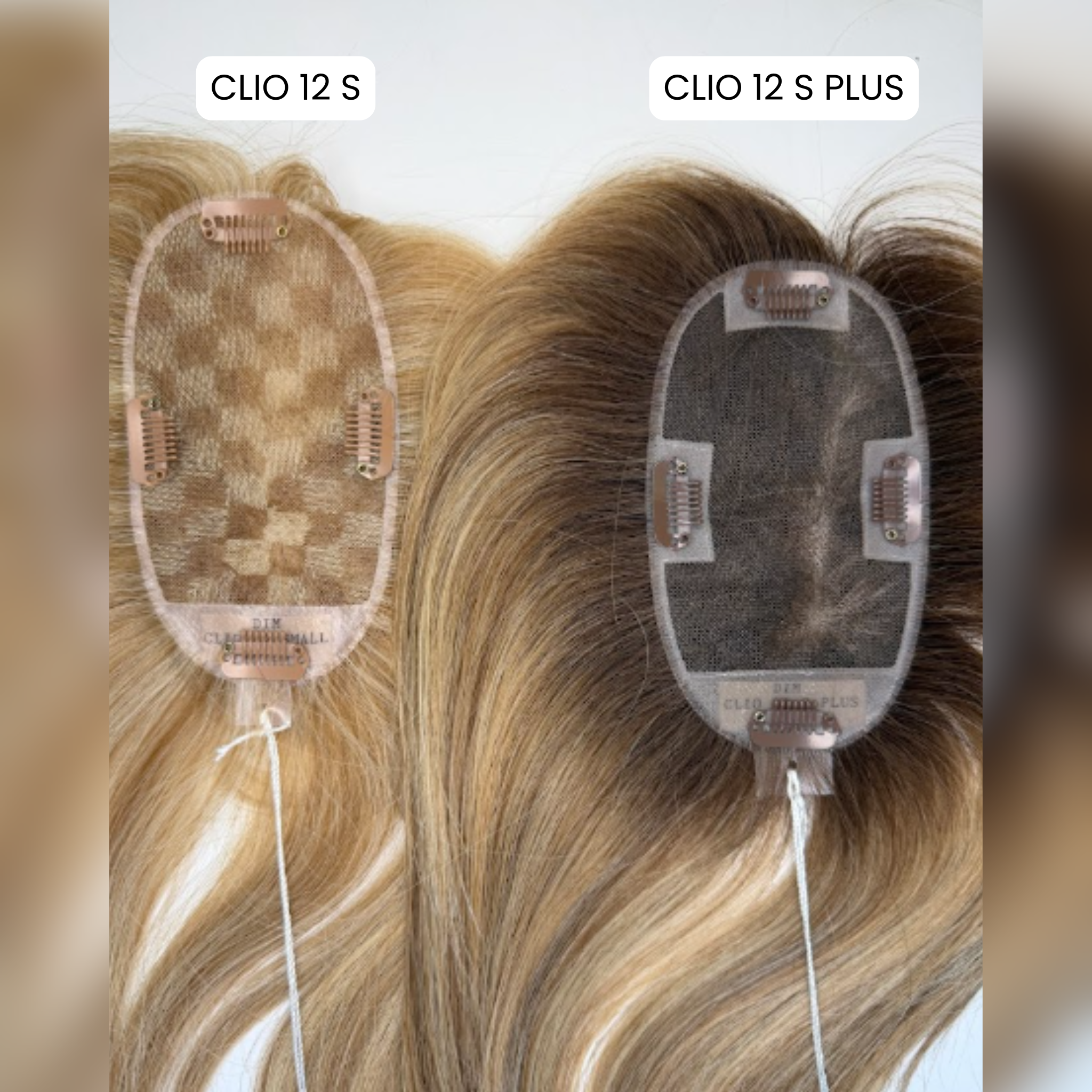 Clio 12 S PLUS | Remy Human Hair Topper (Reinforced Hand-Tied Base)