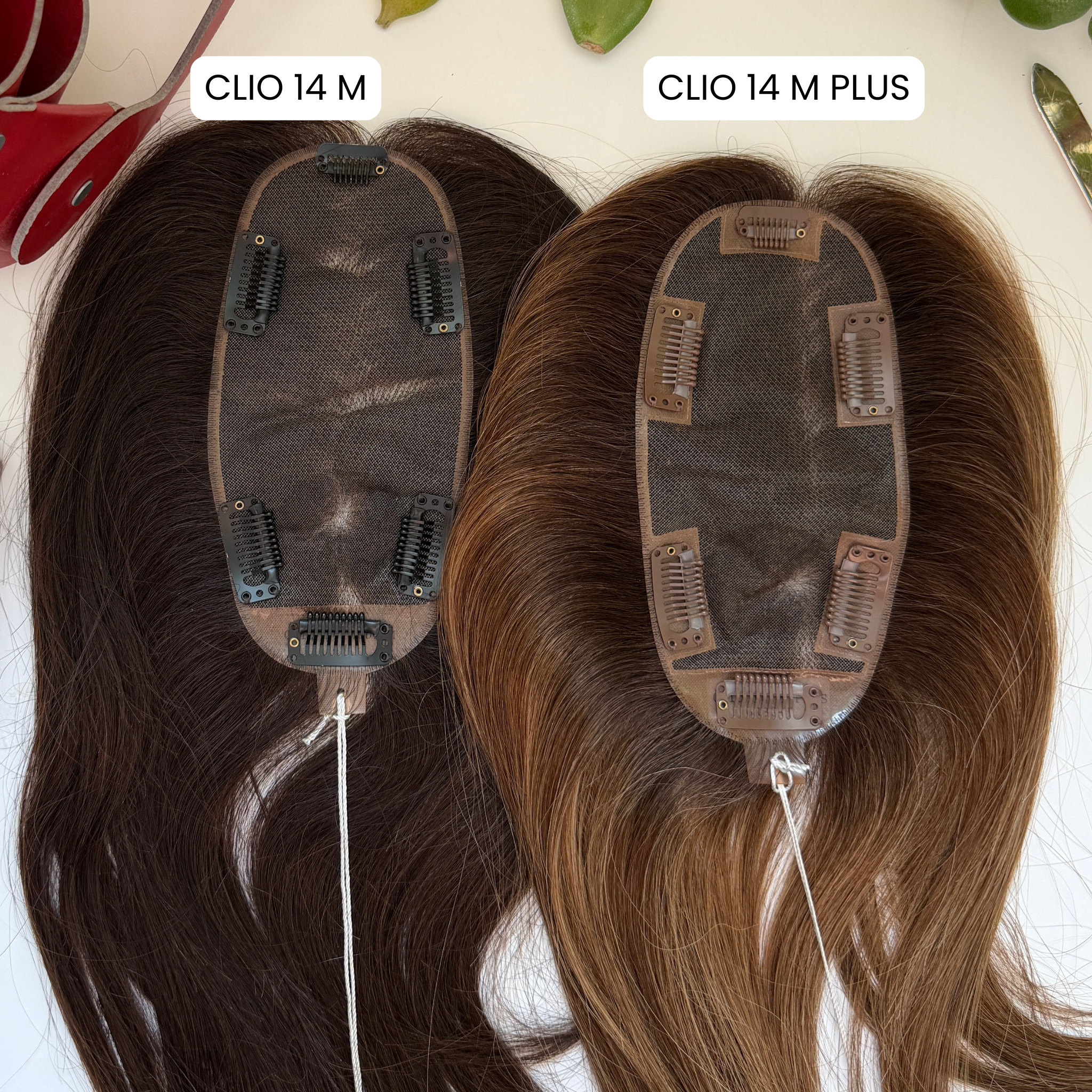 Clio 14 M PLUS | Remy Human Hair Topper (Reinforced Hand-Tied Base)